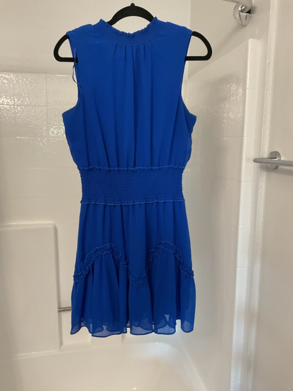 1. State Cobalt Blue Fabiana Smocked-Waist Chiffon Dress